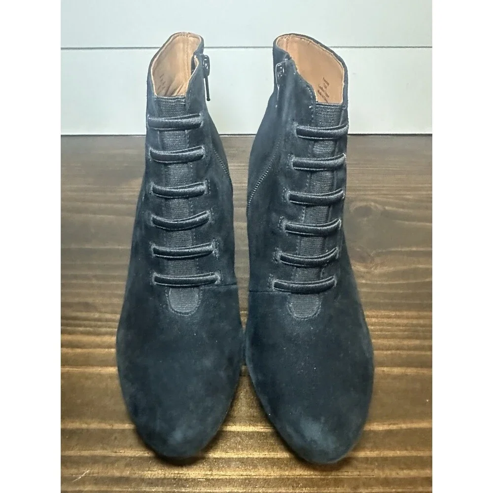 *RARE* L' Amour Des Pieds Faustine Black Leather Suede Ankle Booties Women's 7.5